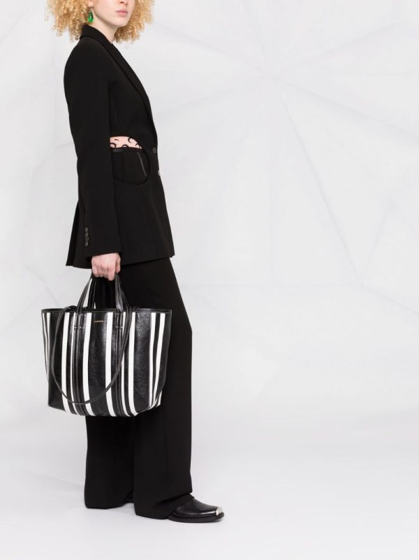 Balenciaga large Barbes East-West striped shopper tote - Image 2