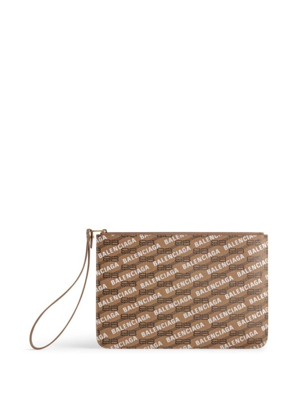 Balenciaga logo-print clutch bag - Image 2