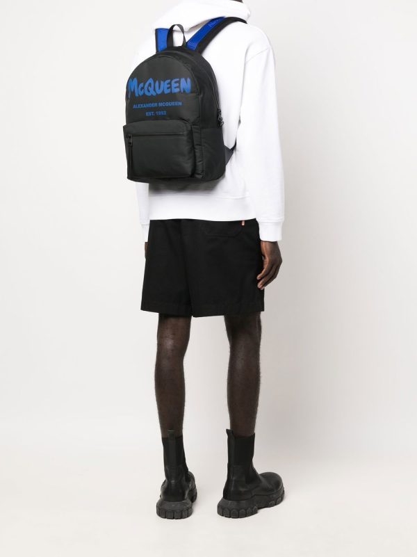 Alexander McQueen logo-print two-tone backpack - Image 2