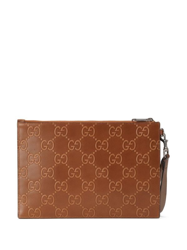 Gucci GG embossed leather pouch - Image 2