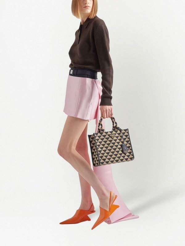 Prada small Symbole embroidered tote bag - Image 2
