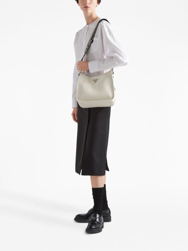 Prada triangle-logo hobo shoulder bag - Image 2