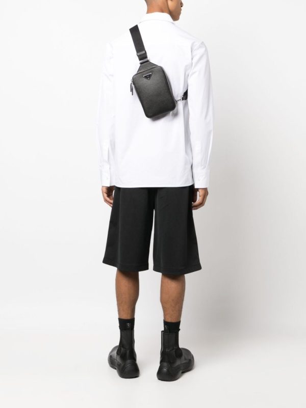 Prada triangle-logo leather messenger bag - Image 2