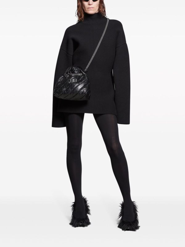 Balenciaga Crush logo-plaque quilted leather tote bag - Image 2