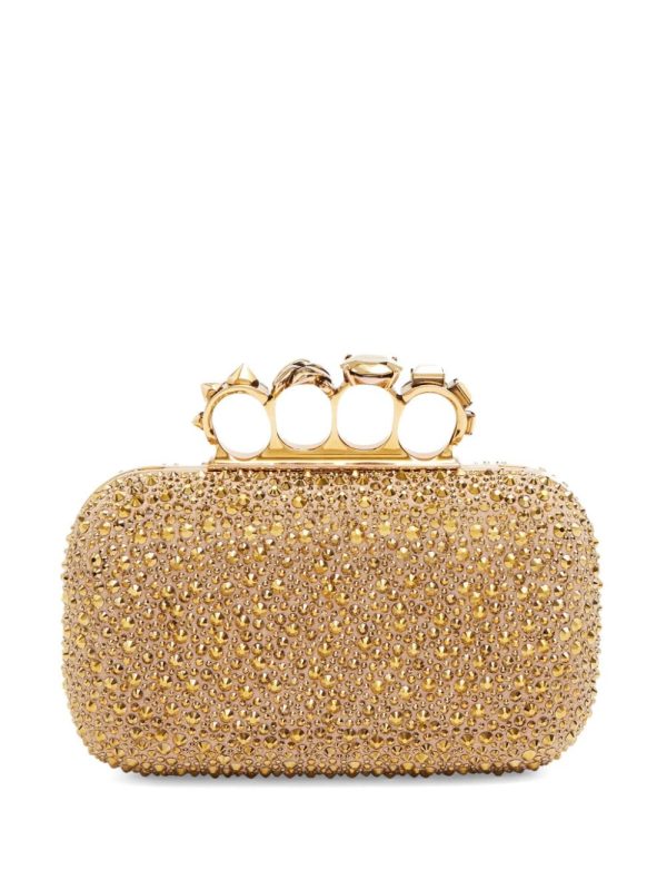 Alexander McQueen Knuckle crystal-embellished clutch bag - Image 2