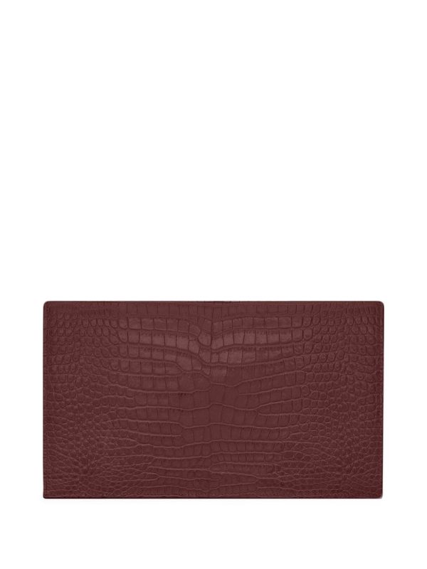 Saint Laurent Uptown crocodile-embossed clutch bag - Image 2