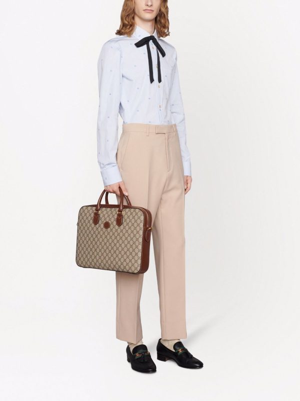 Gucci Interlocking G logo-plaque laptop bag - Image 2