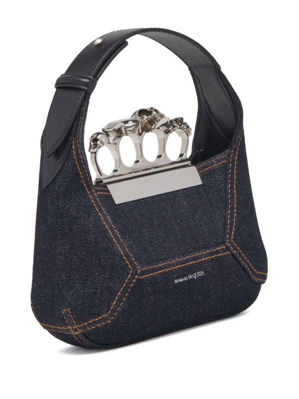 Alexander McQueen mini The Jewelled Hobo denim tote bag - Image 2