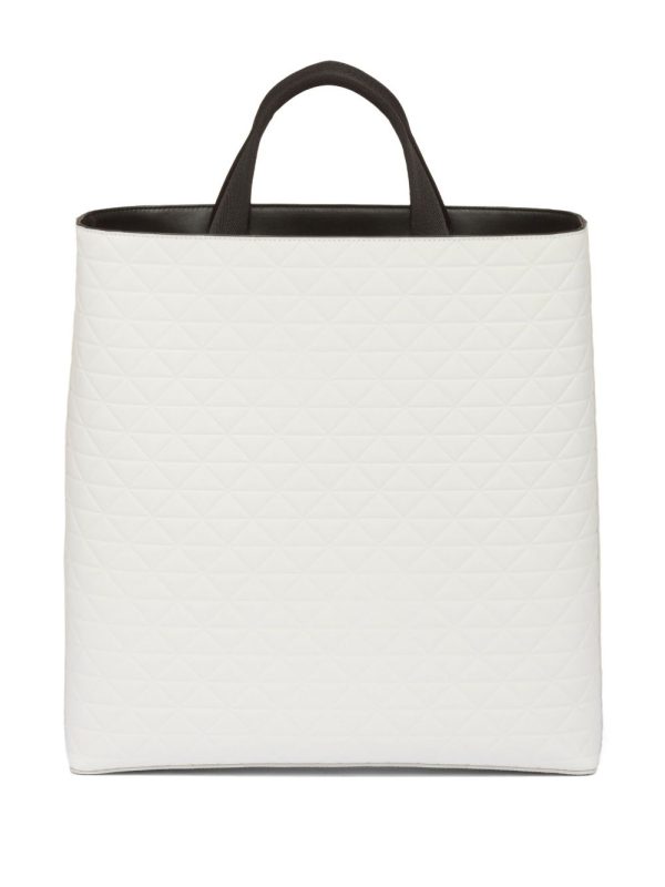 Prada embossed-triangles leather tote bag - Image 2