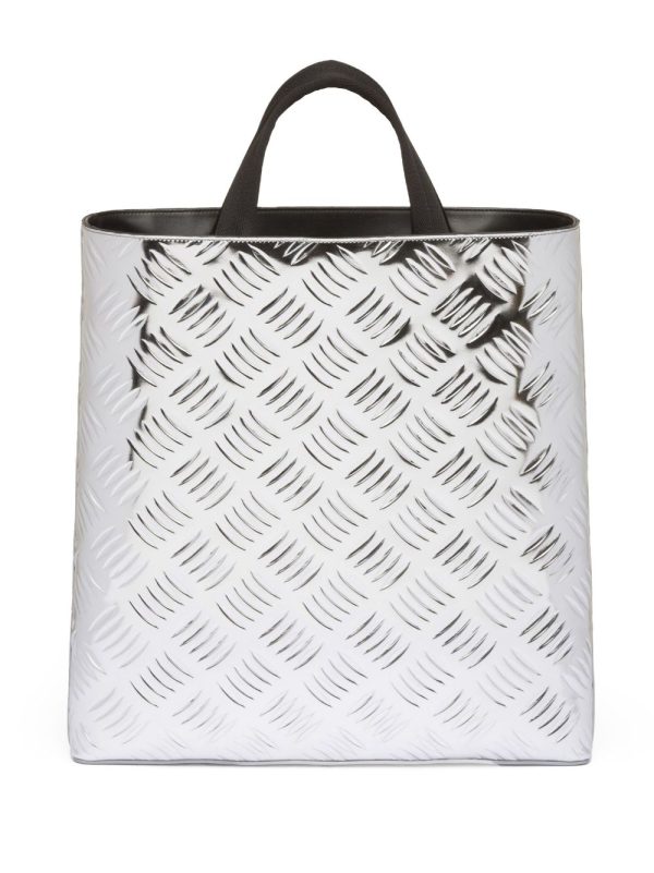 Prada textured metallic leather tote bag - Image 2