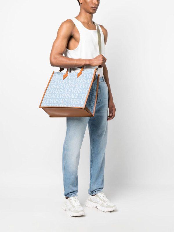 Versace Versace Allover-print denim tote bag - Image 2