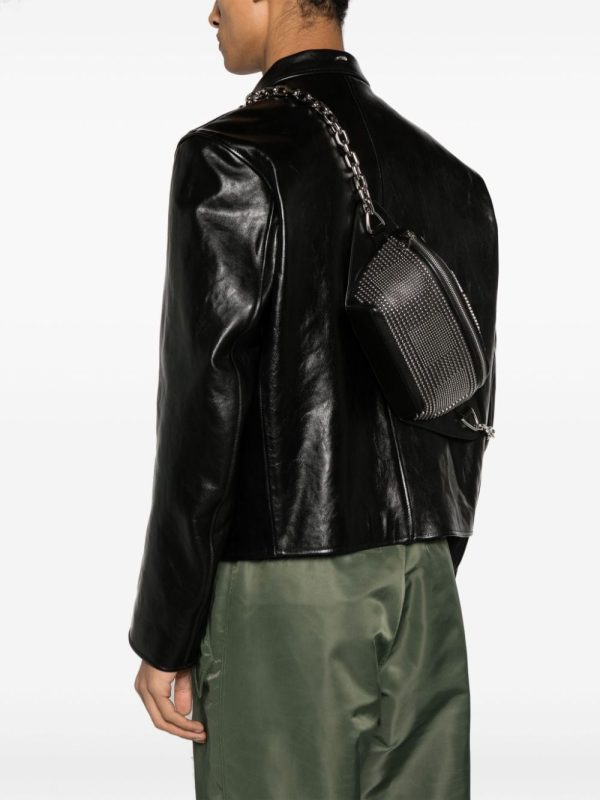 Alexander McQueen stud-embellished leather messenger bag - Image 2