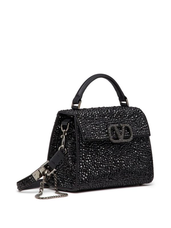 Valentino Garavani VSling crystal-embellished leather tote bag - Image 3