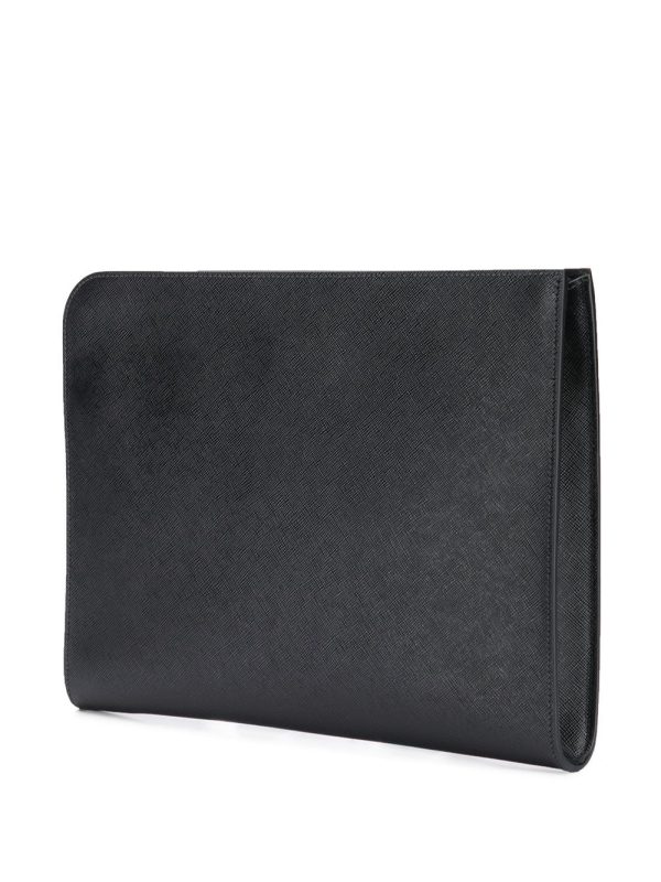 Prada triangular enamelled logo clutch - Image 3