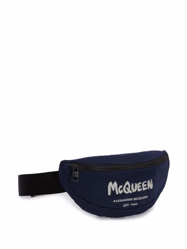 Alexander McQueen logo-print two-tone belt bag - Image 3