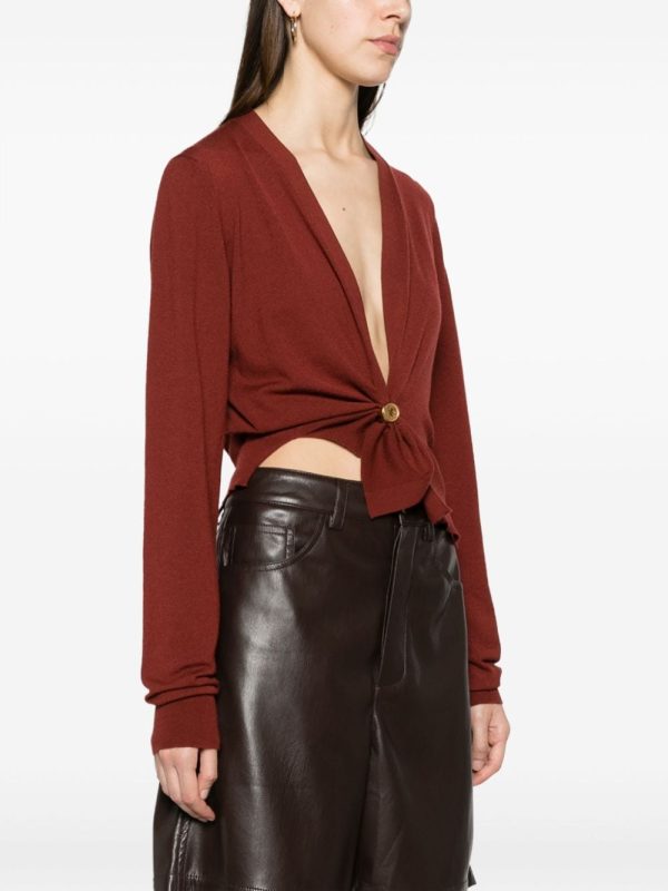Bottega Veneta   asymmetric cropped cardigan - Image 3