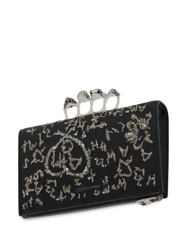 Alexander McQueen small Skull Four-Ring pouch - Image 3