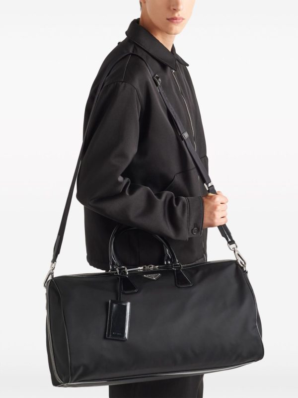Prada logo-plaque panelled duffel bag - Image 3