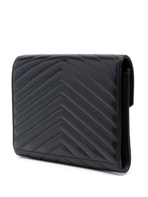 Saint Laurent Cassandre matelassé leather clutch bag - Image 3