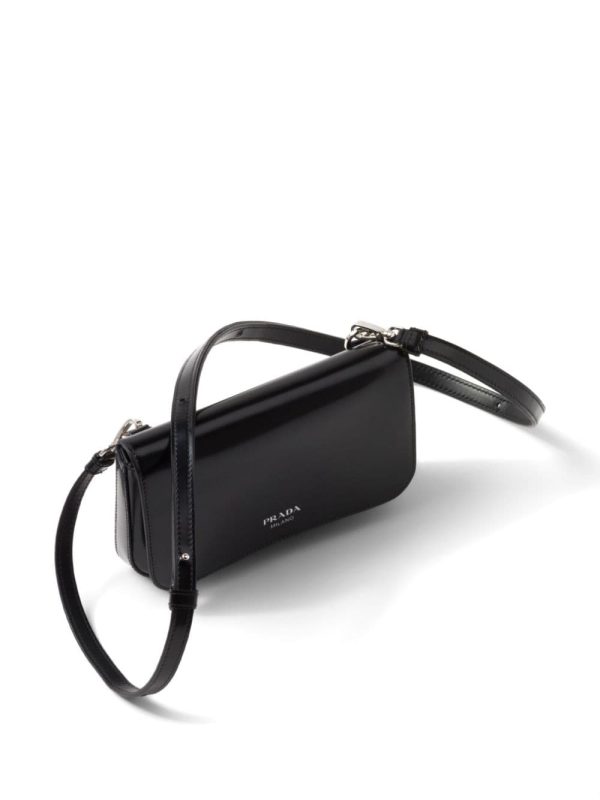 Prada logo-stamp brushed leather bag - Image 3