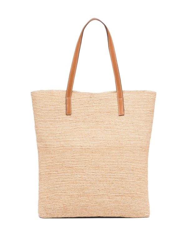 Prada triangle-logo raffia tote bag - Image 3