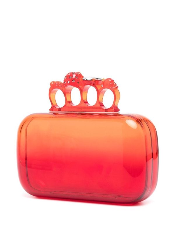 Alexander McQueen crystal-ring held clutch-bag - Image 4