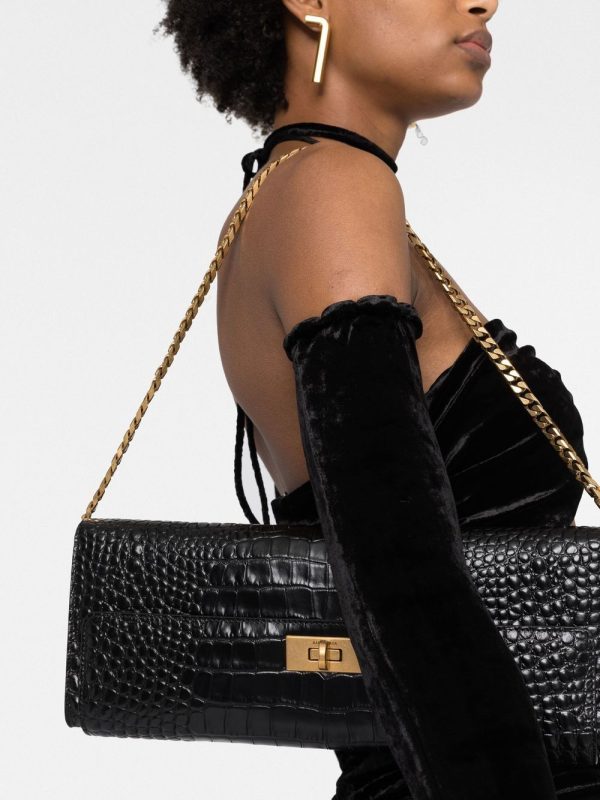 Balenciaga Money Elongate crocodile-effect shoulder bag - Image 3