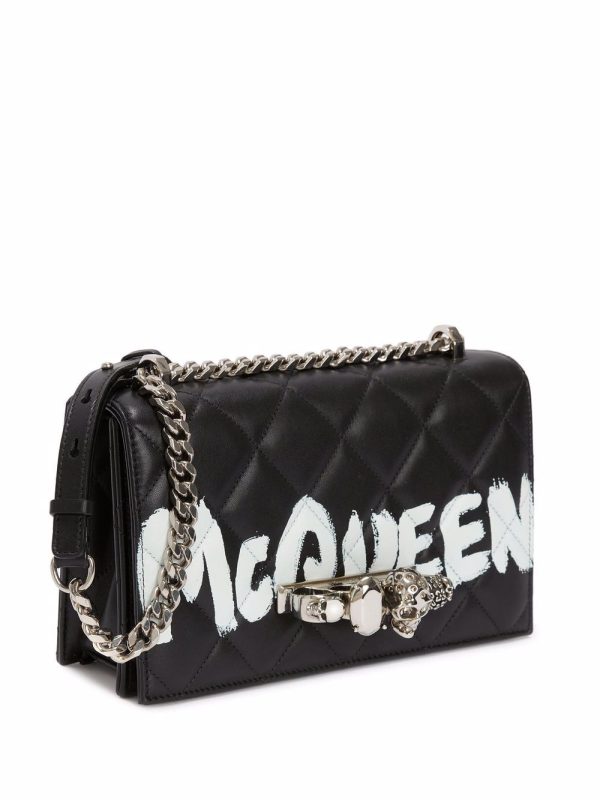 Alexander McQueen logo-print quilted crossbody bag - Image 3