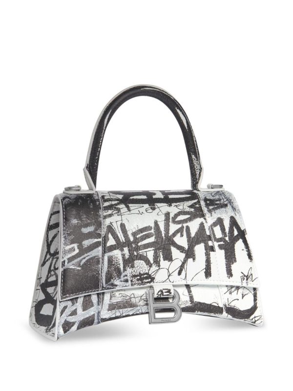 Balenciaga graffiti-print leather shoulder bag - Image 3