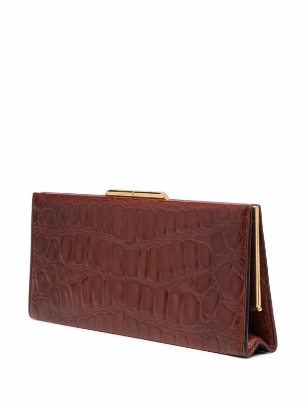 Saint Laurent crocodile-effect clutch bag - Image 3