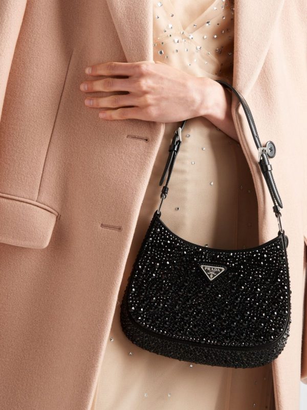 Prada Cleo crystal-embellished shoulder bag - Image 3