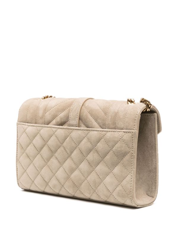 Saint Laurent small Envelope suede quilted shoulder bag - Image 3