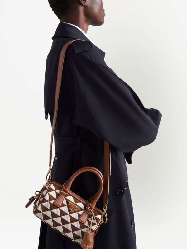 Prada Symbole embroidered top-handle bag - Image 3