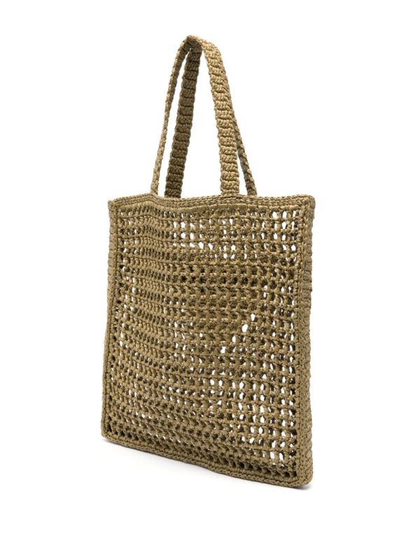 Prada triangle-logo raffia tote bag - Image 3