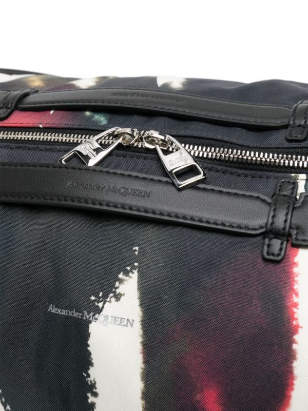 Alexander McQueen Watercolour Graffiti-print leather holdall - Image 3