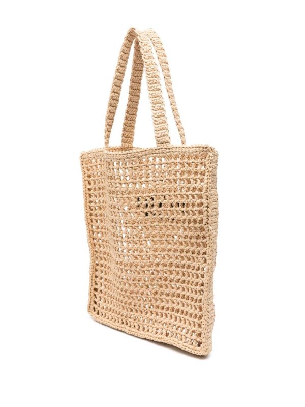 Prada triangle-logo raffia tote bag - Image 3