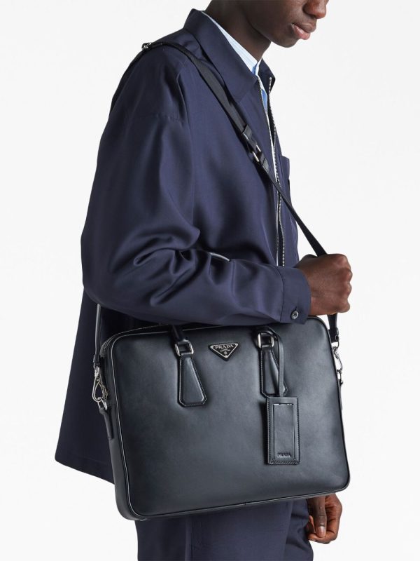 Prada triangle-logo Saffiano leather briefcase - Image 3