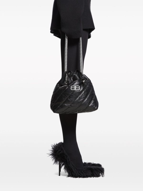 Balenciaga Crush logo-plaque quilted leather tote bag - Image 3