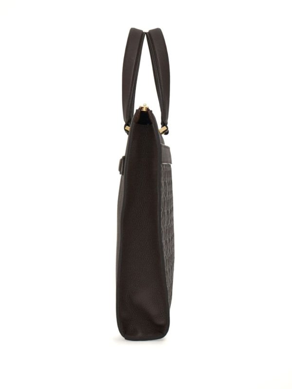 Ferragamo Gancini-print leather laptop bag - Image 3