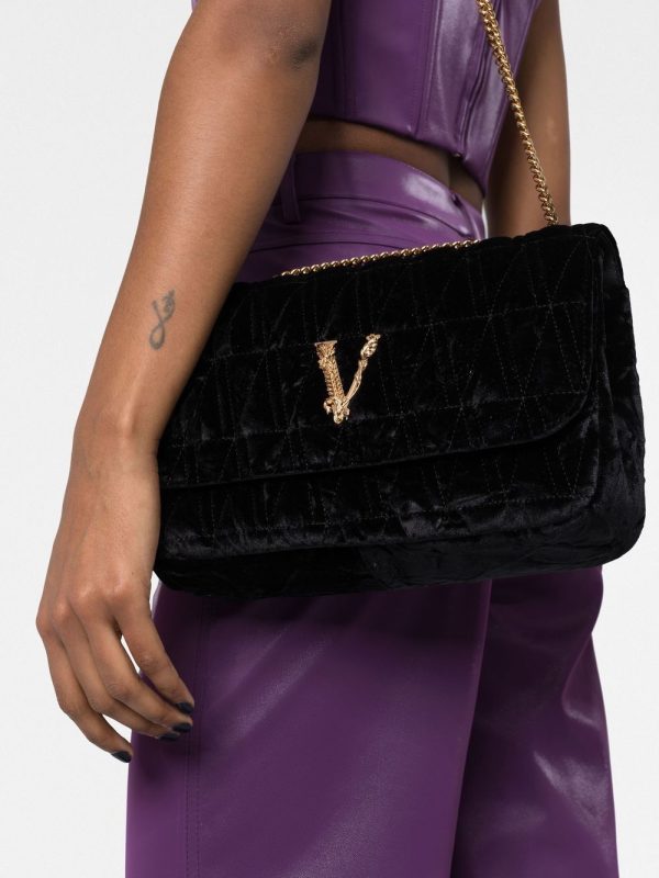 Versace Virtus velvet shoulder bag - Image 4