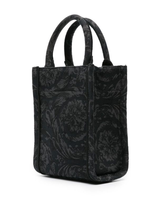 Versace mini logo-embroidered jacquard tote bag - Image 3