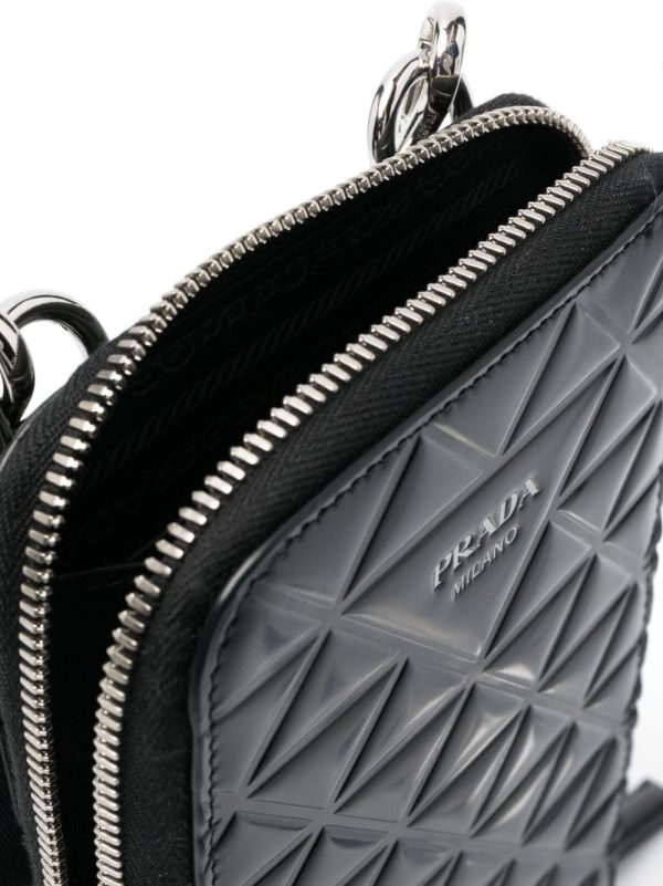Prada embossed geometric pattern messenger bag - Image 3