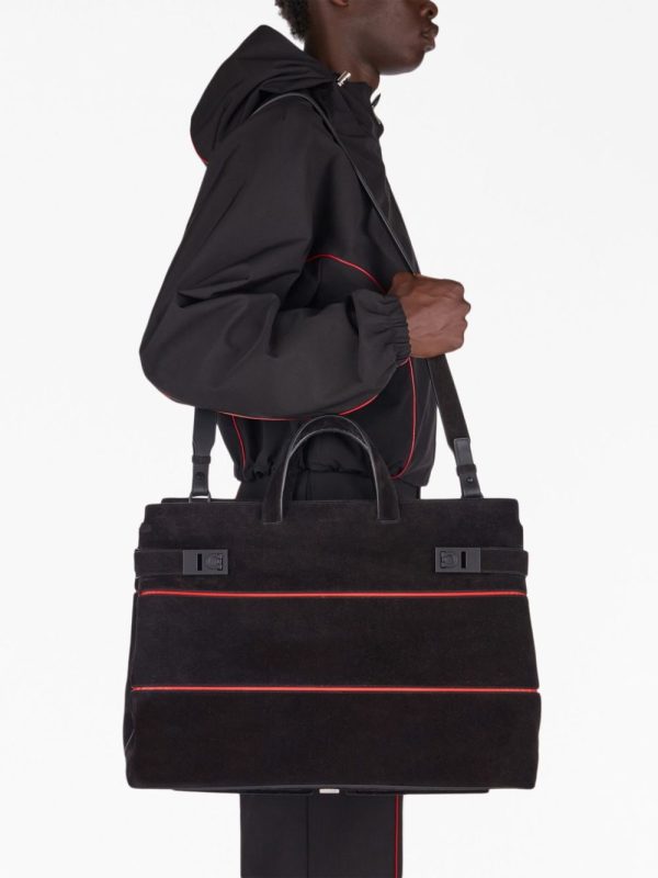 Ferragamo Gancini-plaque suede tote bag - Image 3