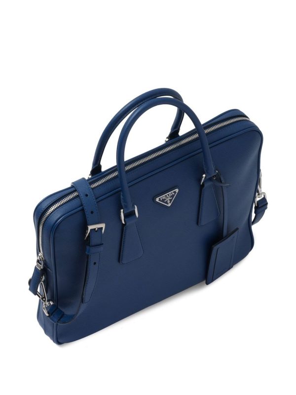 Prada triangle-logo Saffiano leather briefcase - Image 3
