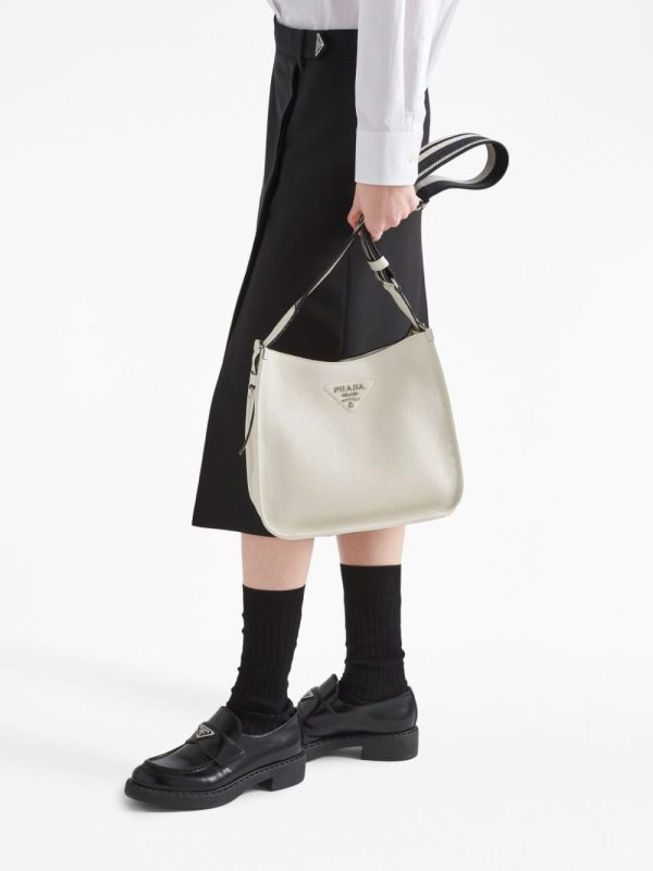 Prada triangle-logo hobo shoulder bag - Image 3