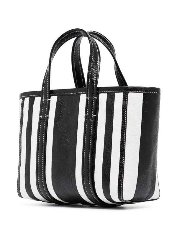 Balenciaga small Barbes East-West striped shopper tote - Image 3