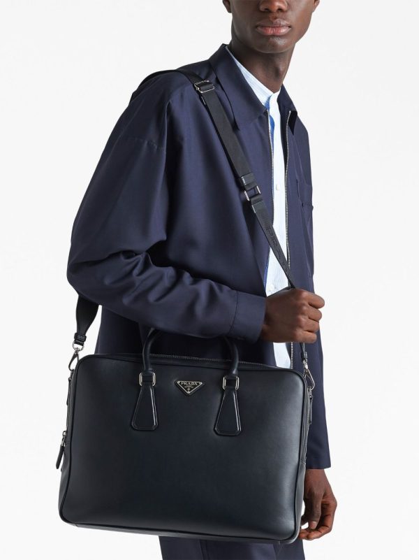 Prada triangle-logo Saffiano leather briefcase - Image 3