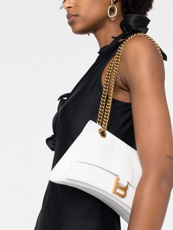 Balenciaga Crush crocodile-embossed crossbody bag - Image 3