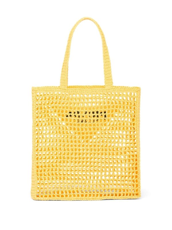 Prada woven-logo raffia tote bag - Image 3