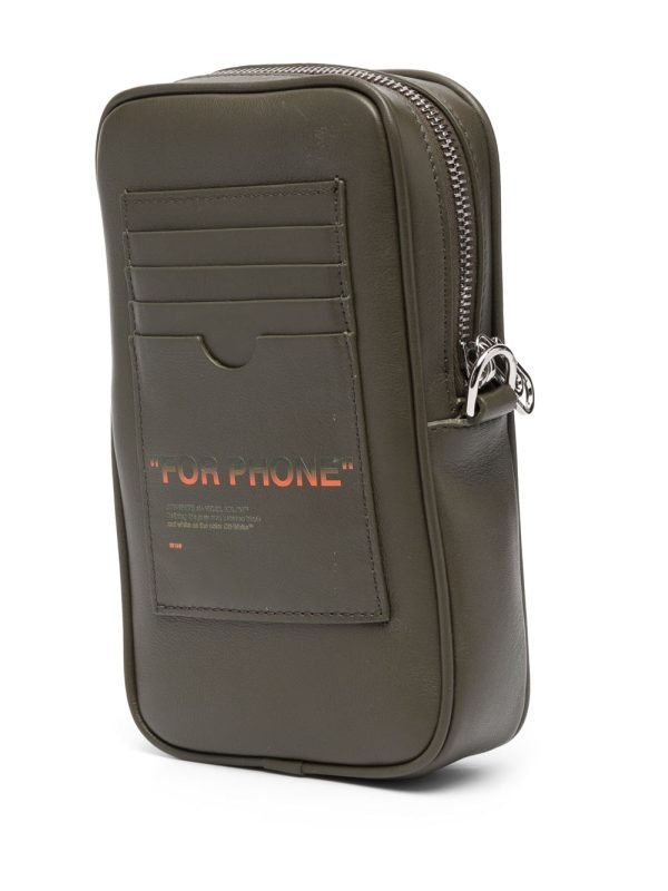 Off-White slogan-print leather bag - Image 3